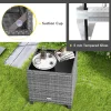 3 Piece Patio Rattan Sofa Sets - Outdoor Wicker Conversation Set-White