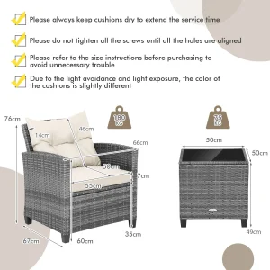 3 Piece Patio Furniture Set