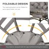 Outsunny Egg Chair with Soft Cushion, Steel Frame and Side Pocket, Garden Basket Chair for Indoor, Outdoor, Brown
