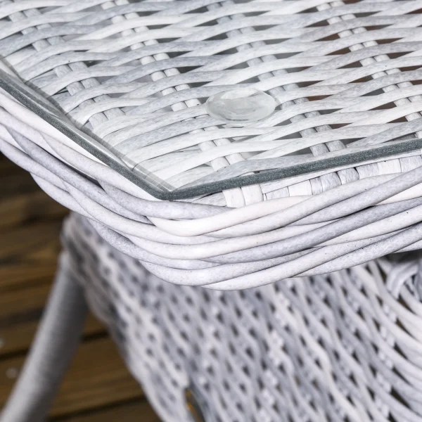 Rattan Table And Chairs 4 Seater - Outdoor Wicker Furniture High Back Chairs with Cushions