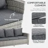 Outsunny 6 Piece Rattan Garden Furniture Set - Stylish & Durable 6-Seater Dining Set