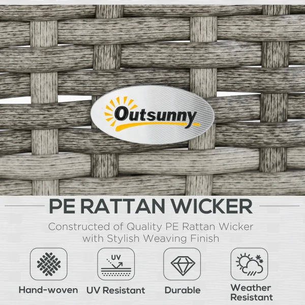 Outsunny 6 Piece Rattan Garden Furniture Set - Stylish & Durable 6-Seater Dining Set