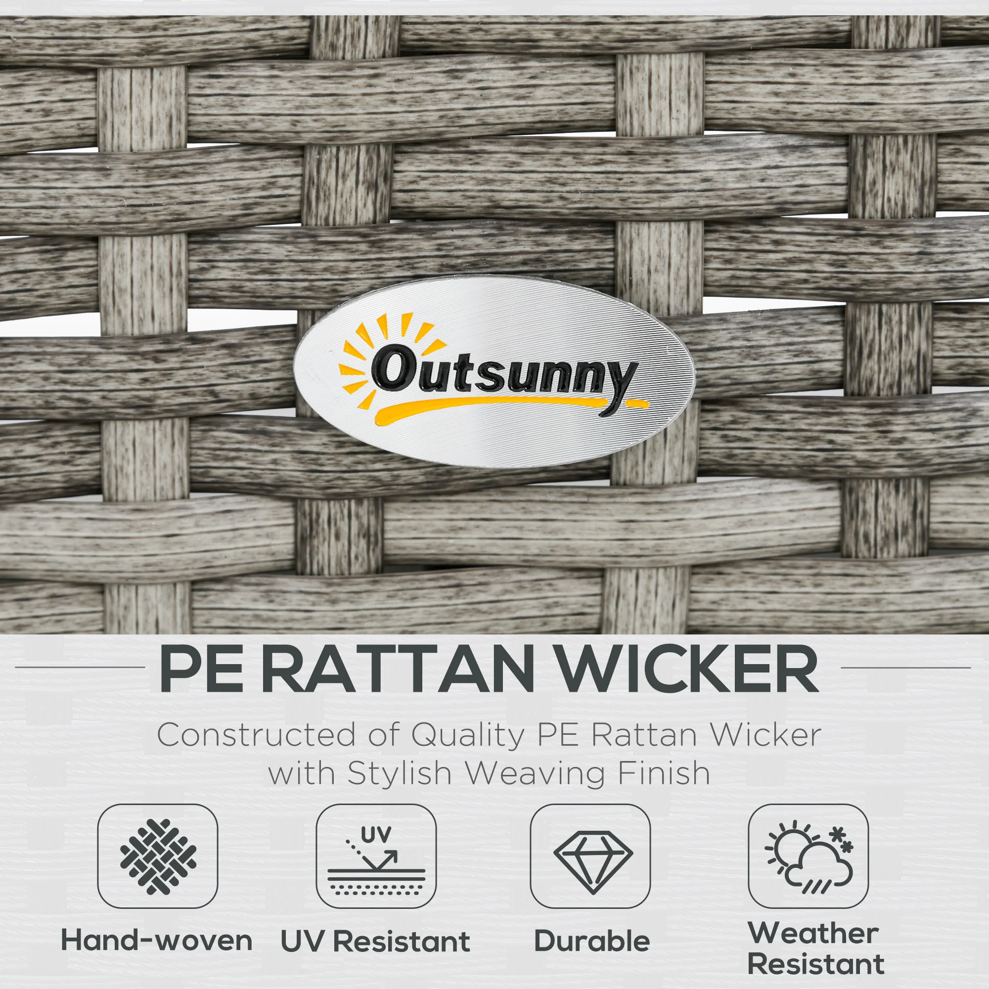 Outsunny 6 Piece Rattan Garden Furniture Set - Stylish & Durable 6-Seater Dining Set