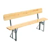 2 Outdoor Folding Bench Seat - Wooden Garden Bench