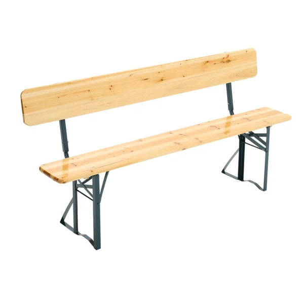 2 Outdoor Folding Bench Seat - Wooden Garden Bench