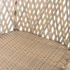 Faux Rattan Bistro Set - Conservatory Garden Patio and Decking Furniture Chairs and Glass Top Table Set