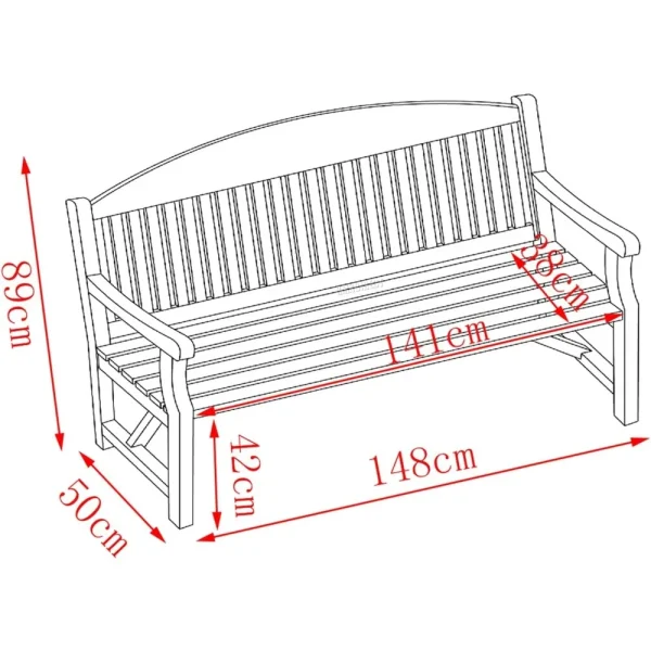 3 Seater Wooden Garden Bench