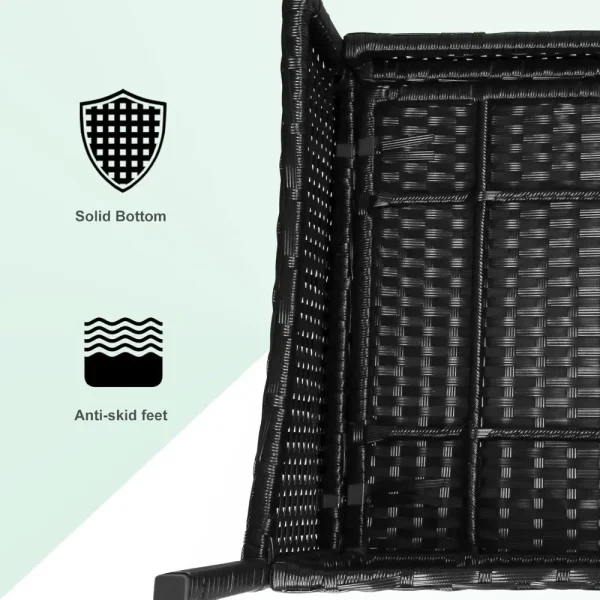 Rattan Garden Furniture Set, 4 piece Rattan furniture sofa Weaving Wicker includes 2 Armchairs,1 Double seat Sofa and 1 table