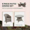 4 Seater Rattan Garden Furniture Set with Cushions, Glass-Top Table, Umbrella Hole