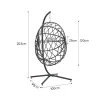 Woven Outdoor Hanging Egg Chair with Stand and Cushion