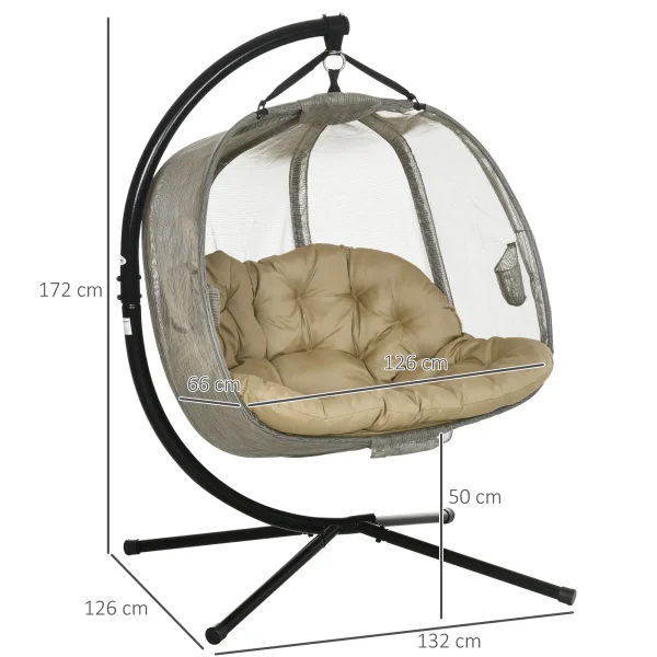 Double Hanging Egg Chair 2 Seater Swing Hammock