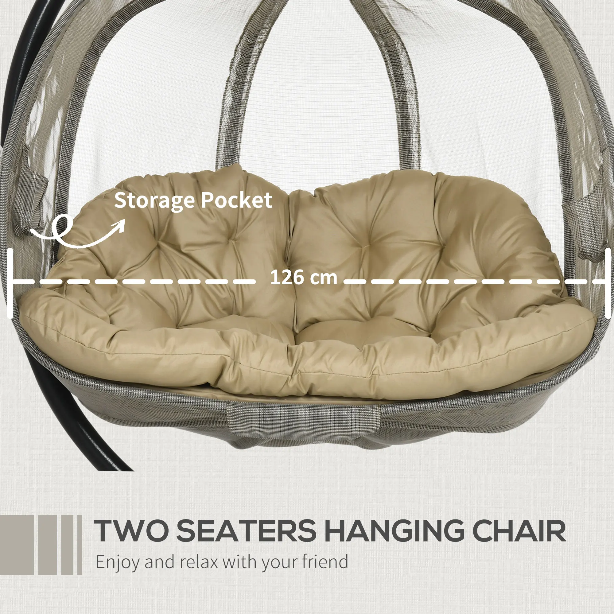 Double Hanging Egg Chair 2 Seater Swing Hammock