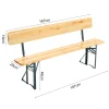2 Outdoor Folding Bench Seat - Wooden Garden Bench