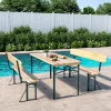 2 Outdoor Folding Bench Seat - Wooden Garden Bench