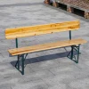 2 Outdoor Folding Bench Seat - Wooden Garden Bench
