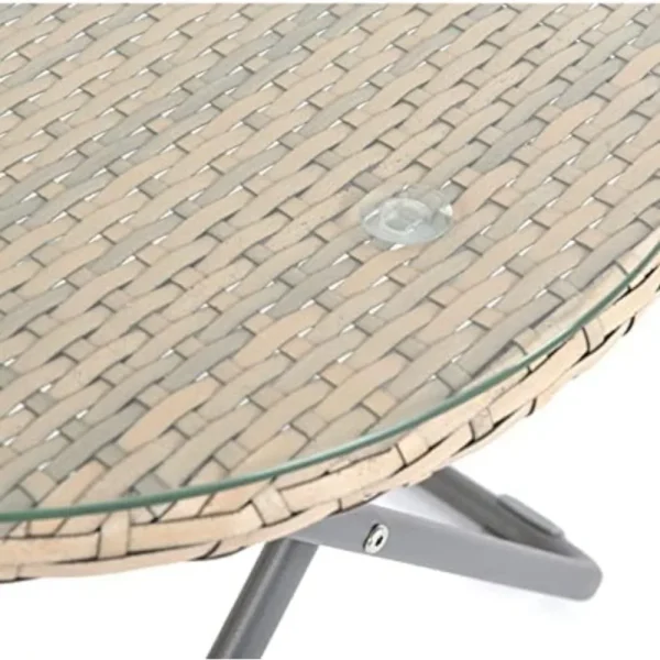 Faux Rattan Bistro Set - Conservatory Garden Patio and Decking Furniture Chairs and Glass Top Table Set