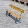 2 Outdoor Folding Bench Seat - Wooden Garden Bench