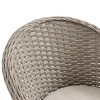 4 Seater Rattan Garden Furniture Set with Cushions, Glass-Top Table, Umbrella Hole