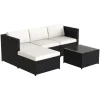 Outdoor Corner Sofa Set: Rattan Garden Furniture for Outdoor Backyard Garden