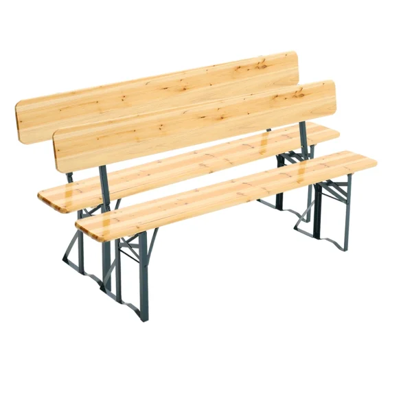 2 Outdoor Folding Bench Seat - Wooden Garden Bench