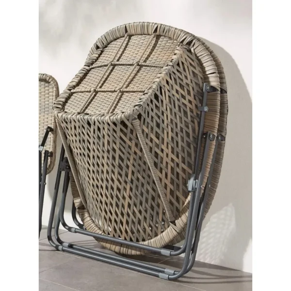 Faux Rattan Bistro Set - Conservatory Garden Patio and Decking Furniture Chairs and Glass Top Table Set