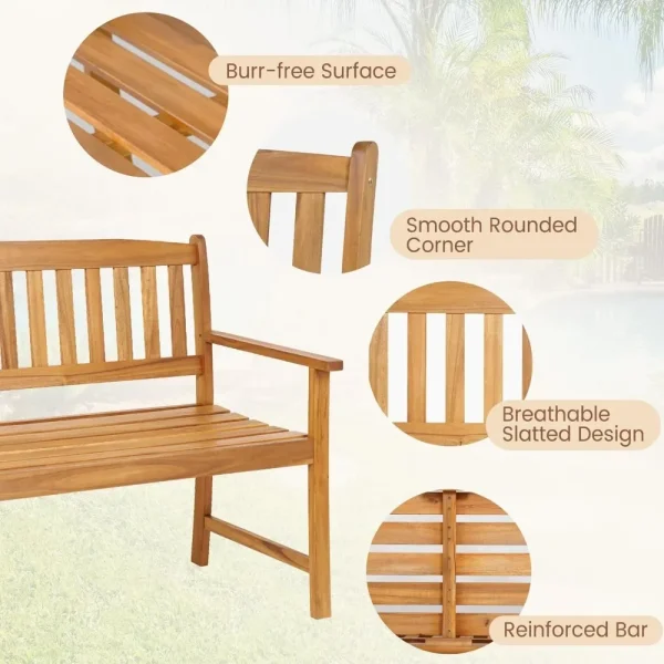2 Seater Wooden Garden Bench
