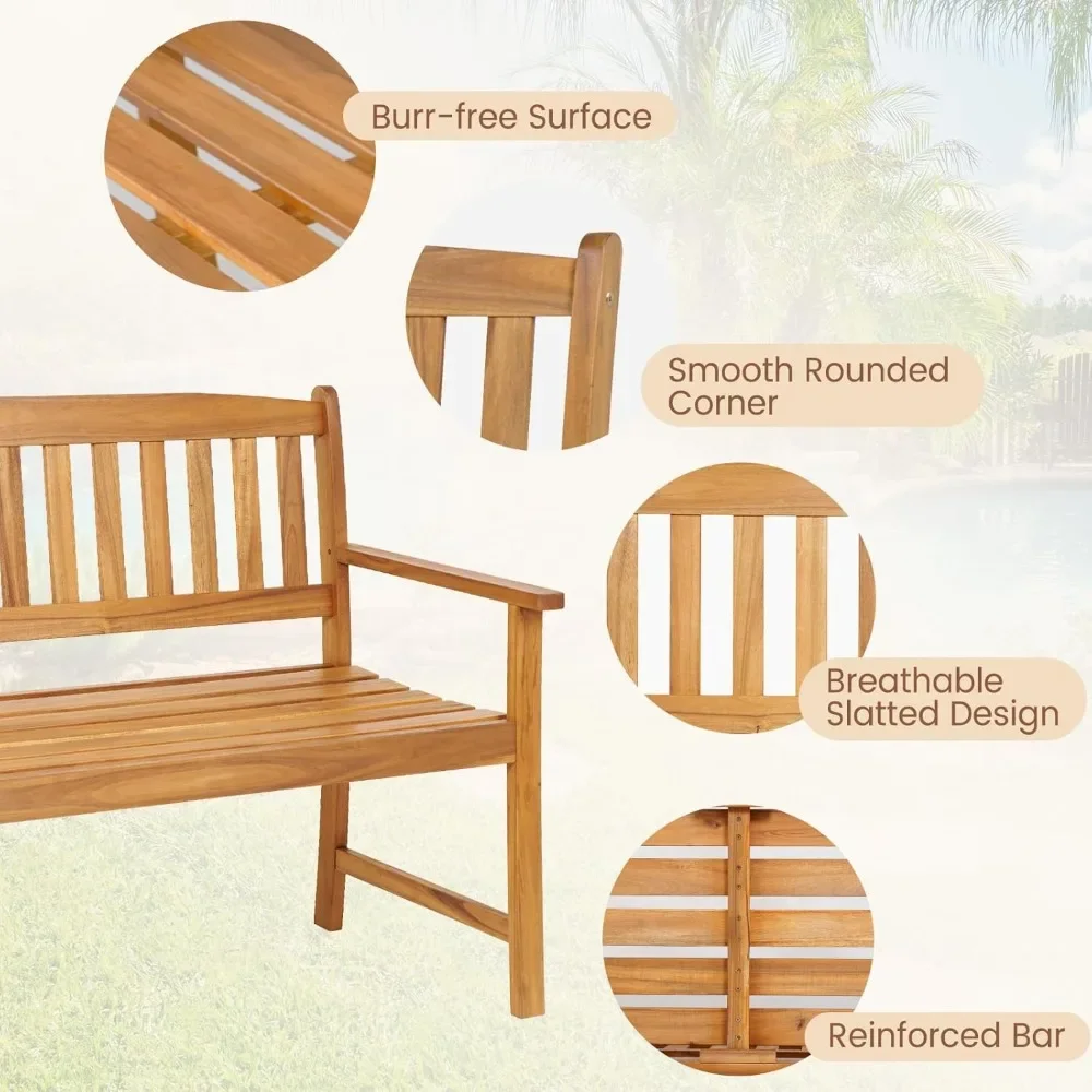 2 Seater Wooden Garden Bench